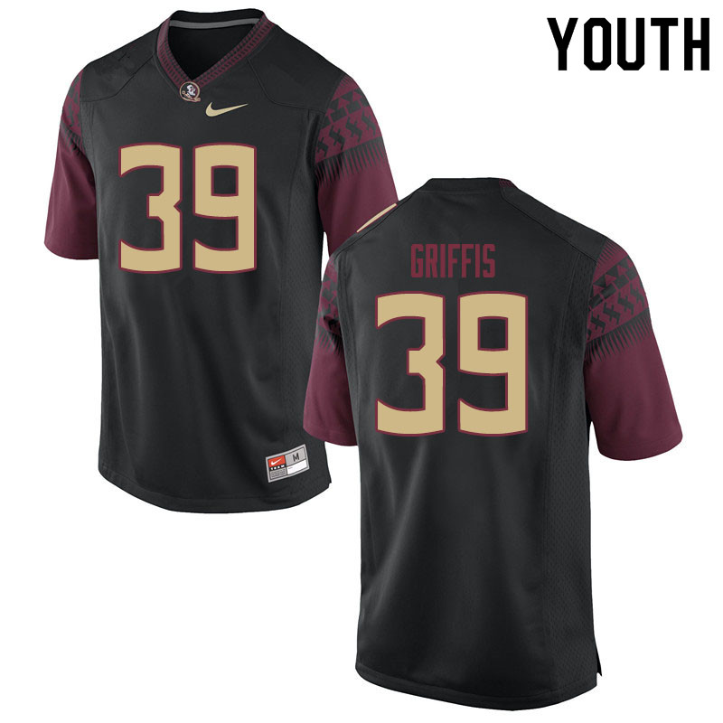 Youth #39 Josh Griffis Florida State Seminoles College Football Jerseys Sale-Black - Click Image to Close